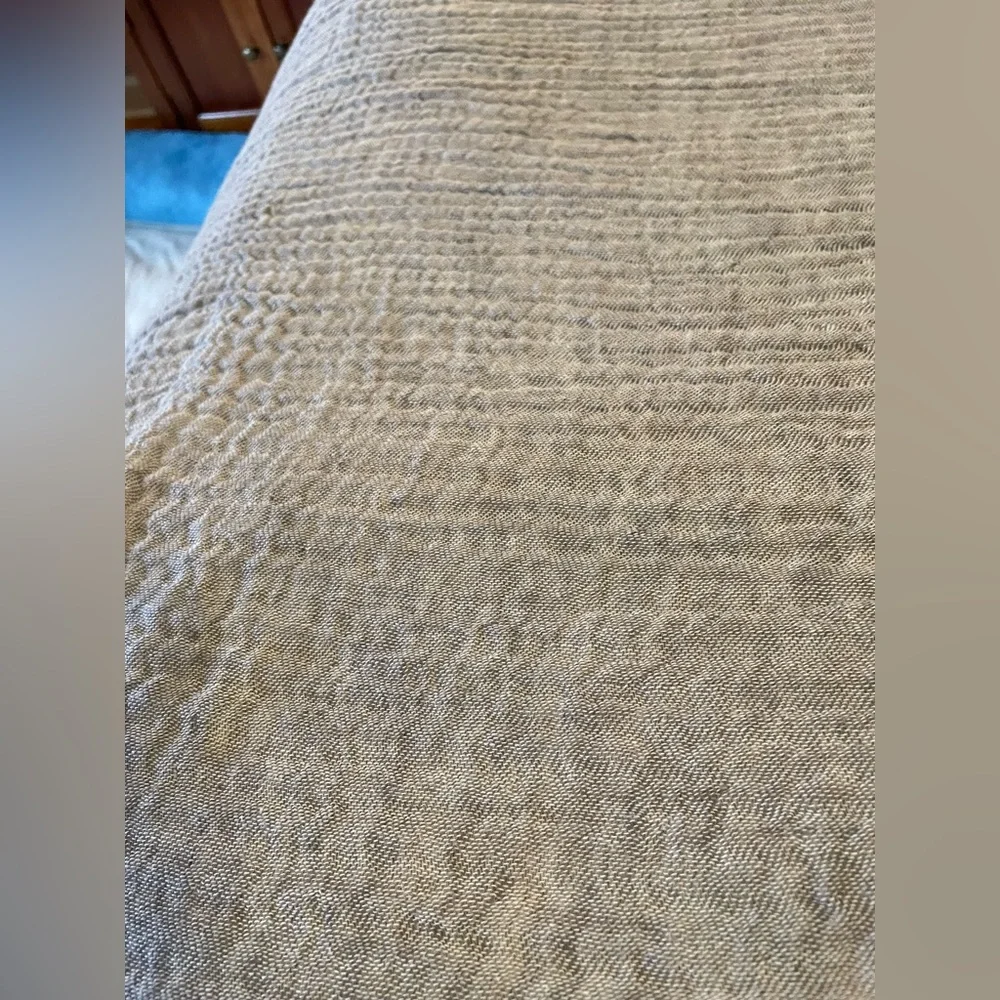 Pottery Barn Neutral Gray Woven Throw
